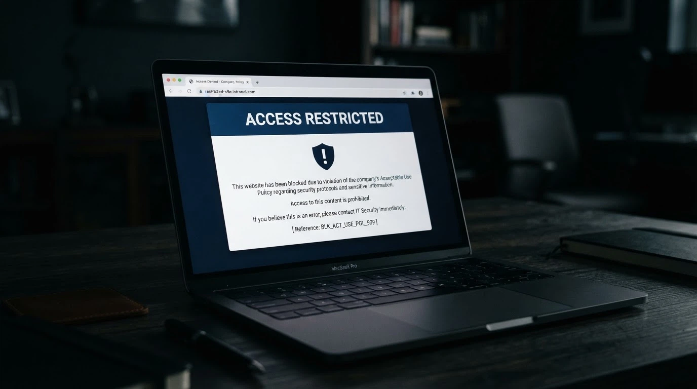 A web browser displaying the Australian Communications and Media Authority site-blocking notice against a dark background