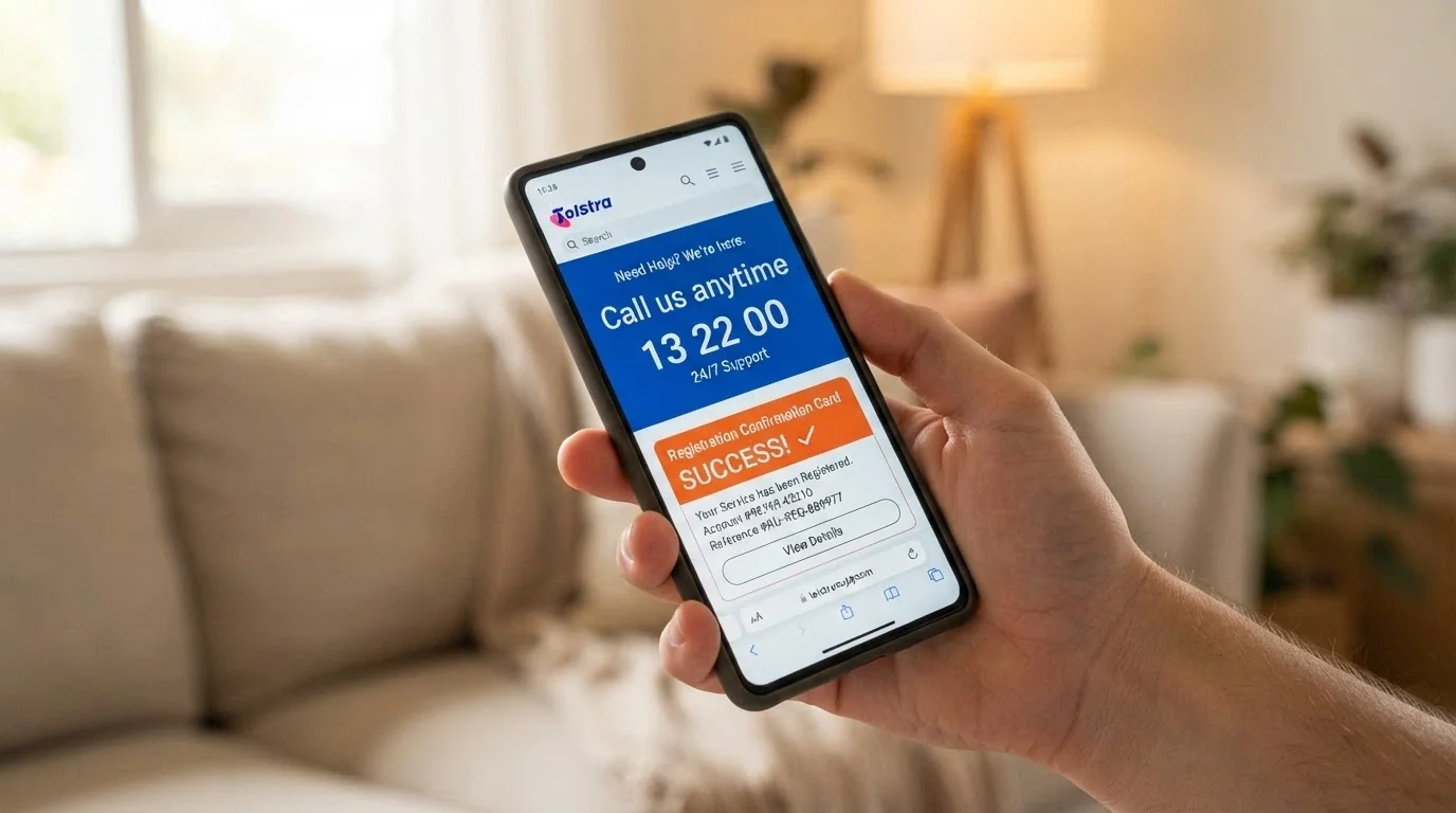 A smartphone screen showing the Gambling Help Online homepage with the 1800 858 858 number prominent and a BetStop registration confirmation beside it