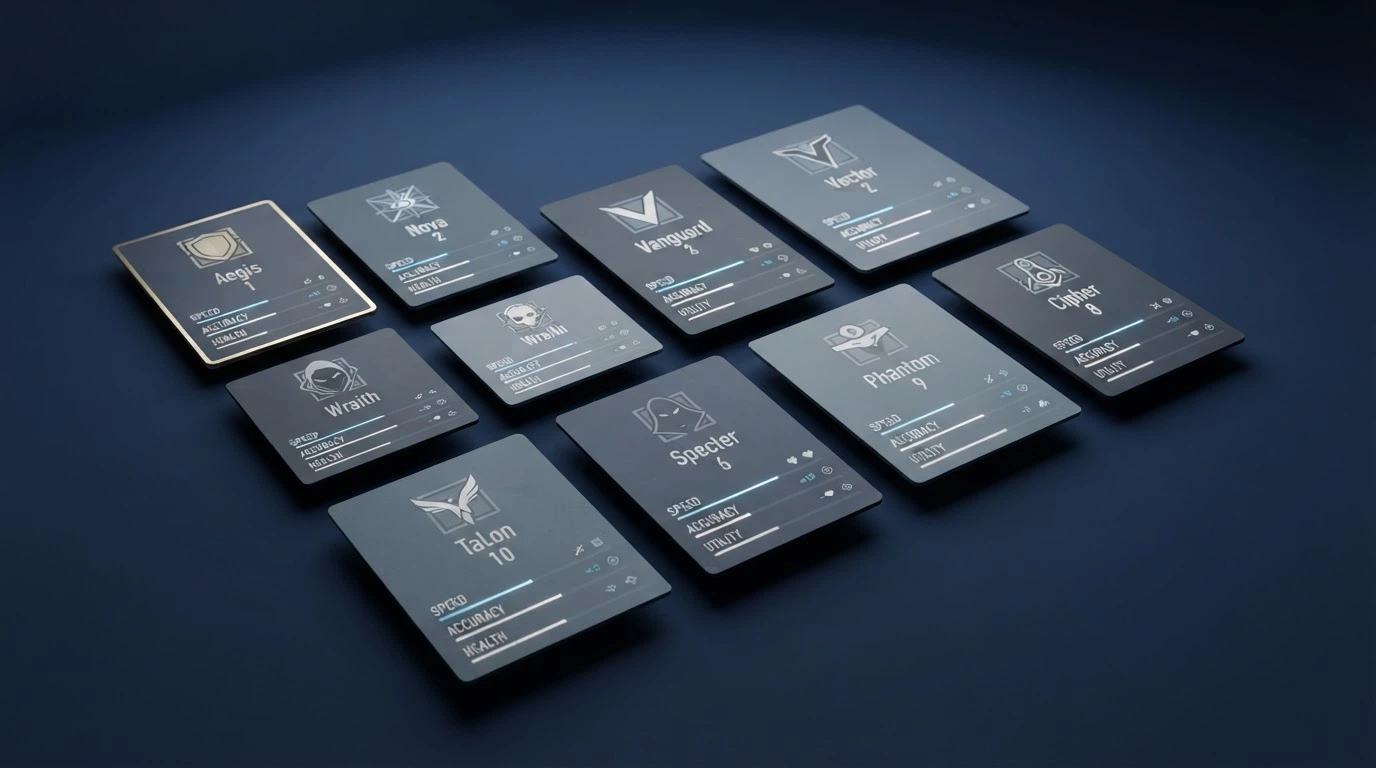 A visual representation of ten operator cards arranged in a ranked grid with key comparison points highlighted, no brand logos visible