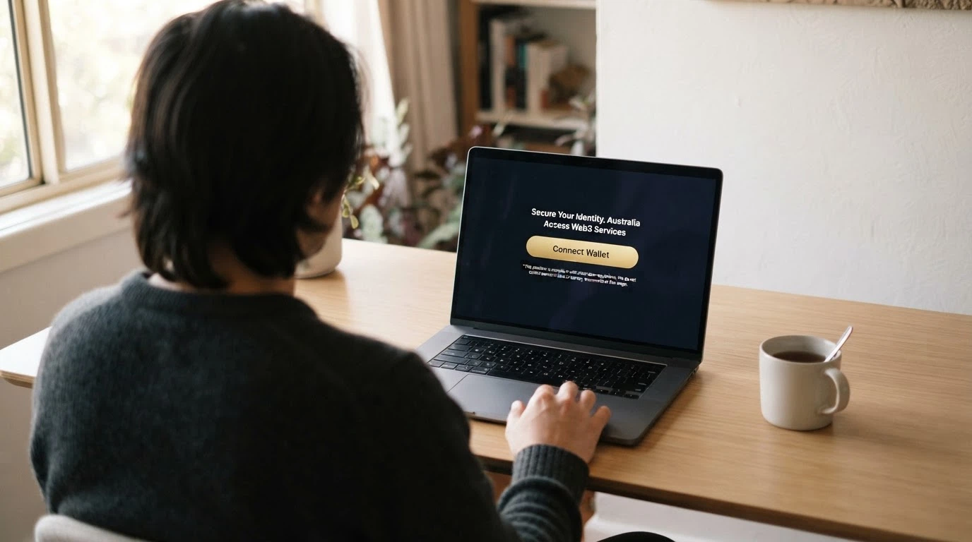 A casino registration screen showing only a wallet-connect button with no identity fields visible